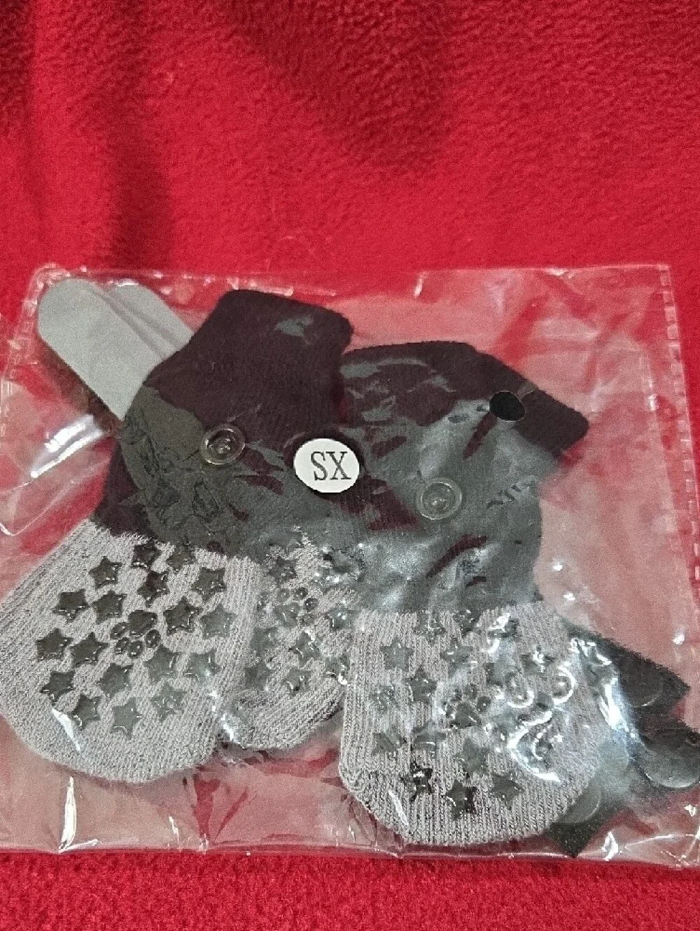 Non-Slip Dog Booties with Paw Grip in Black and Gray